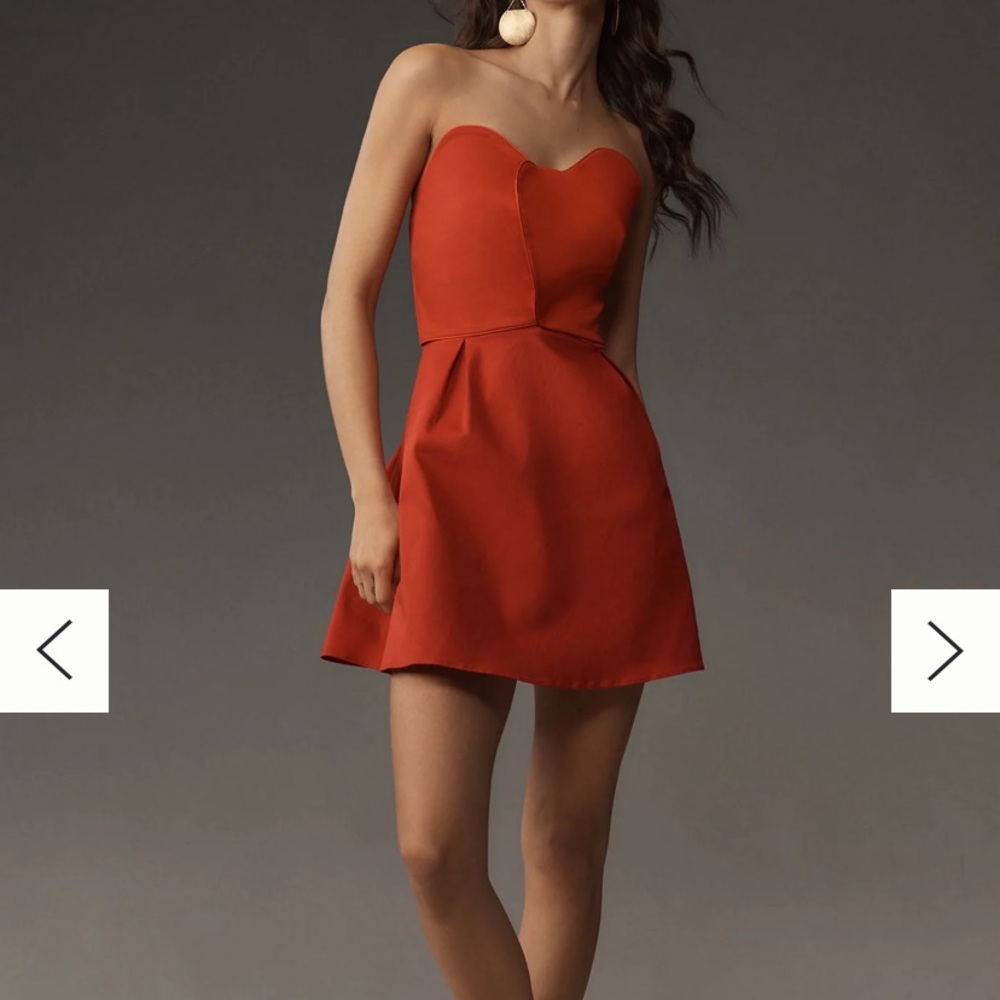 FARM Rio Strapless Red Heart Mini Dress